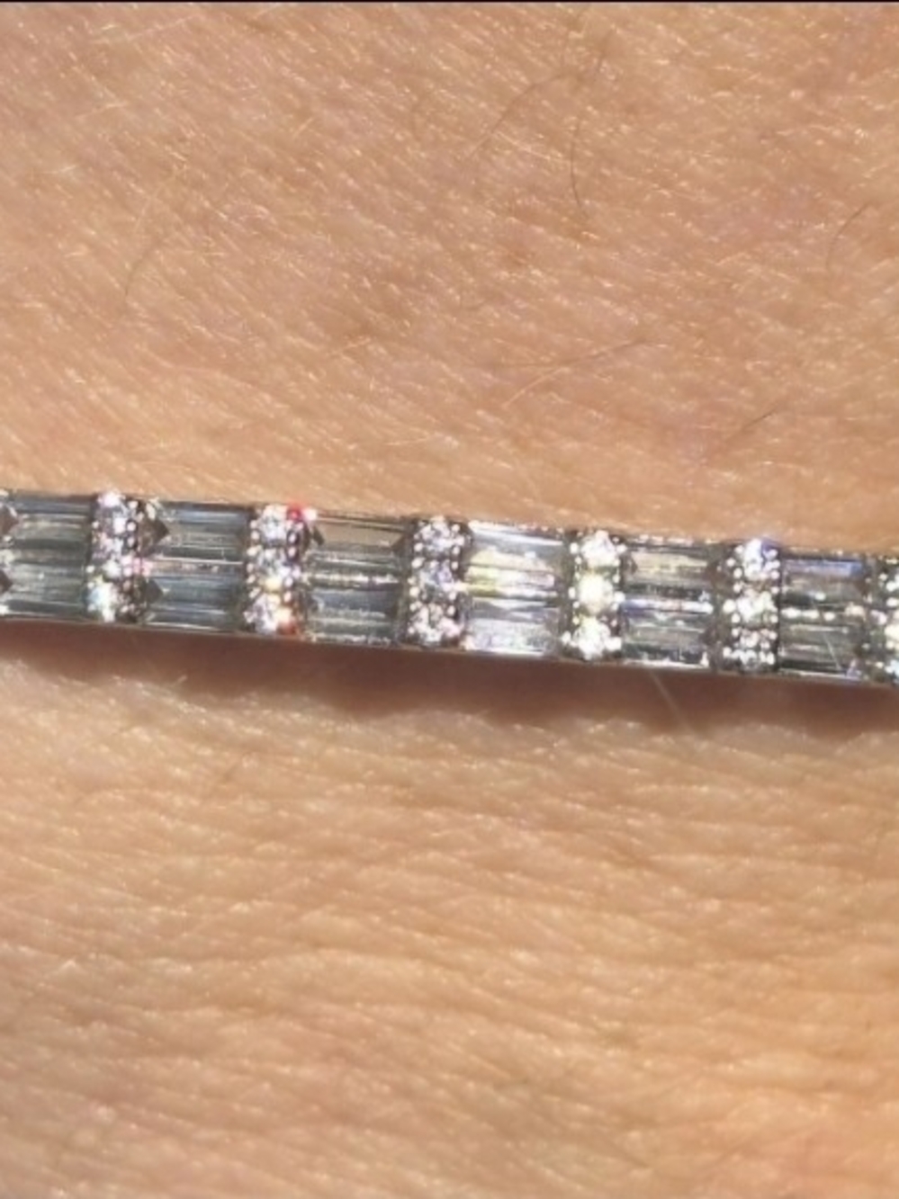 VVS1 Baguette&Round-cut Moissanite 10 CT* Bangle 17cm